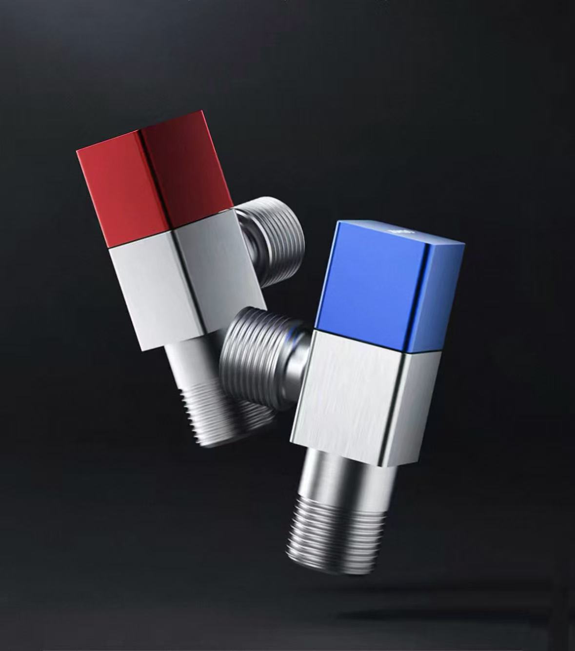 Red And Blue Label Square Handle Water Heater Toilet Inlet Angle Valve